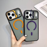 Luxury Matte Transparent Magsafe Kickstand Stand Phone Case For iPhone 17 Air 16 15 14 Plus 13 12 11 17 Pro Max Magnetic Cover